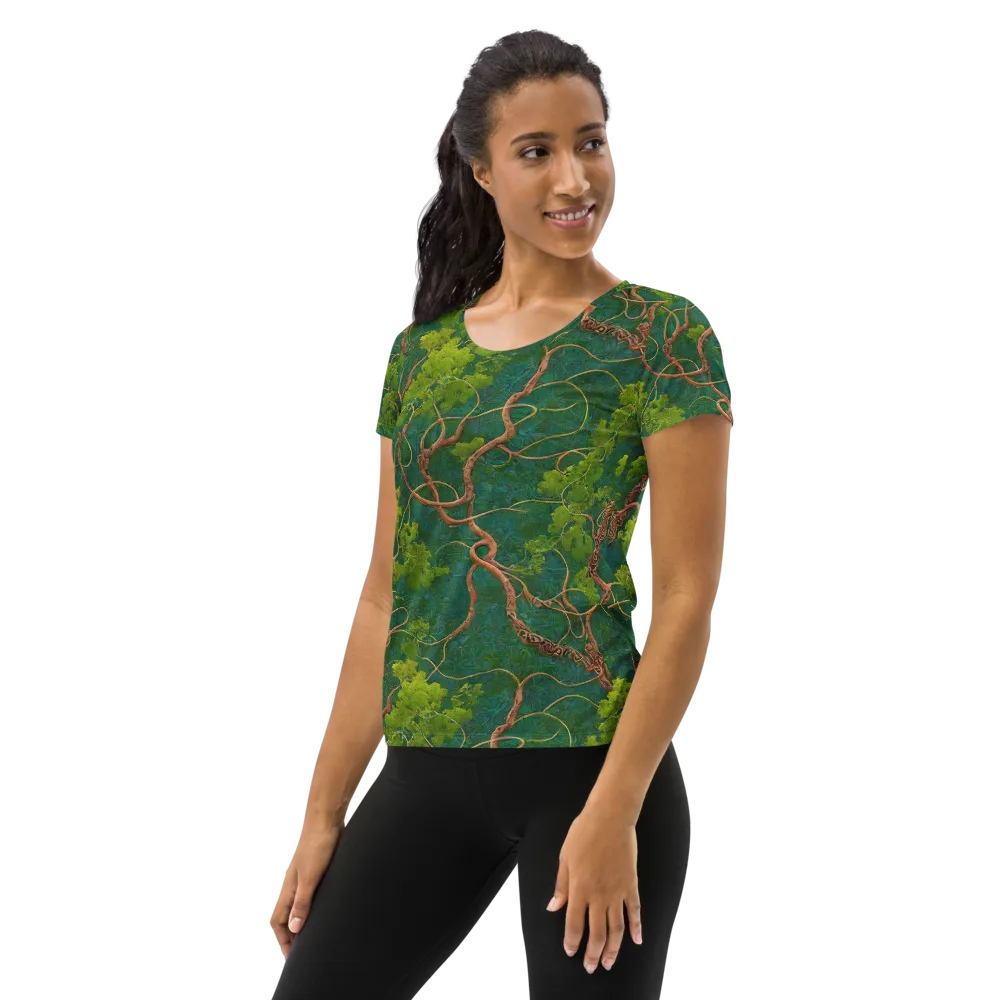 Emerald Tangle on Women's Athletic T-Shirt — Left
