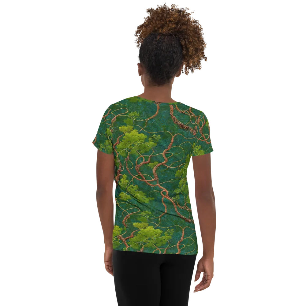 Emerald Tangle on Women's Athletic T-Shirt — Back