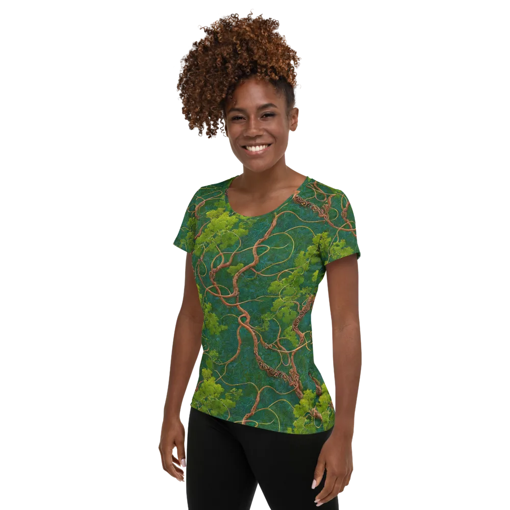 Emerald Tangle on Women's Athletic T-Shirt — Left