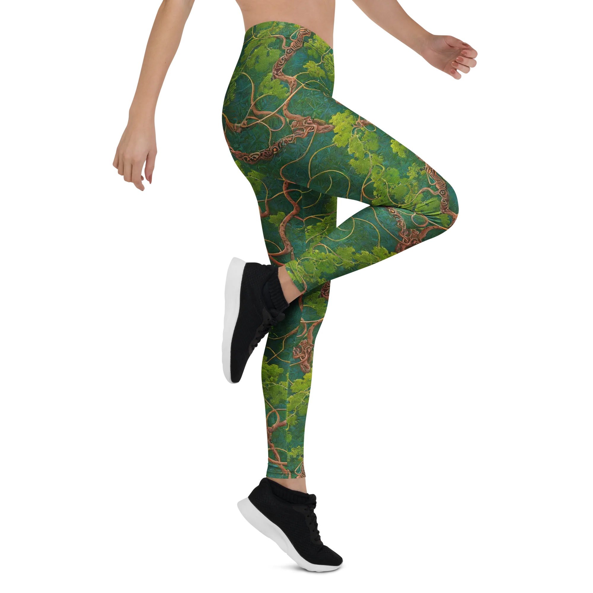 Emerald Tangle on Leggings — Right