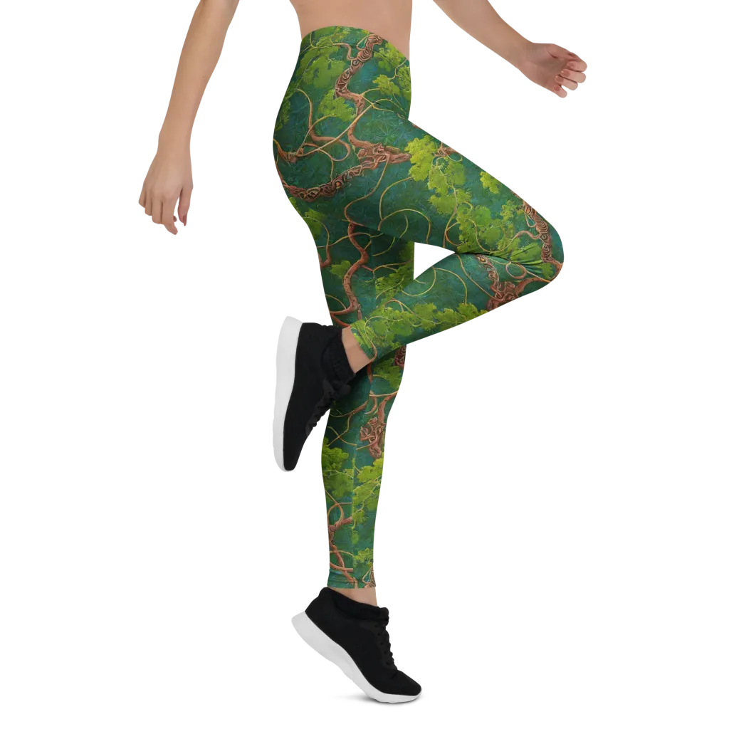 Emerald Tangle on Leggings — Right