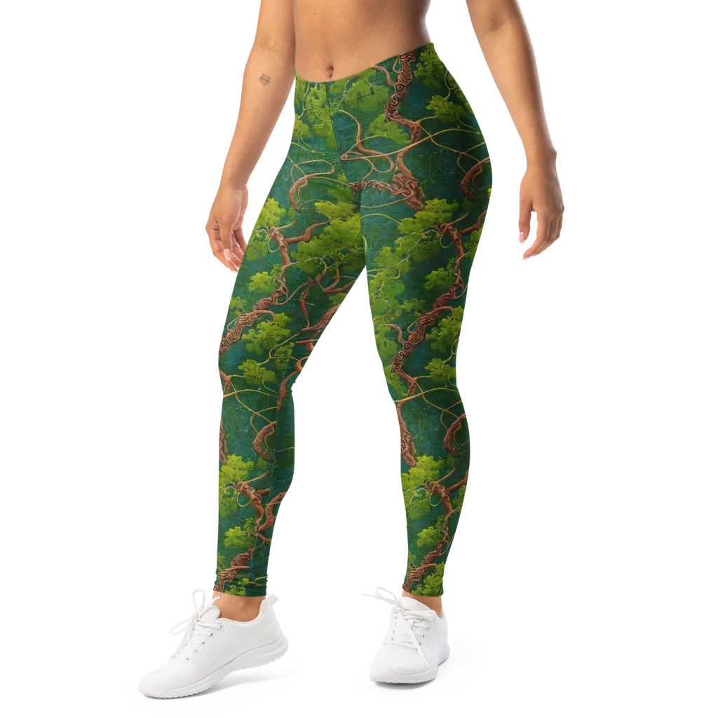 Emerald Tangle on Leggings — Left Front