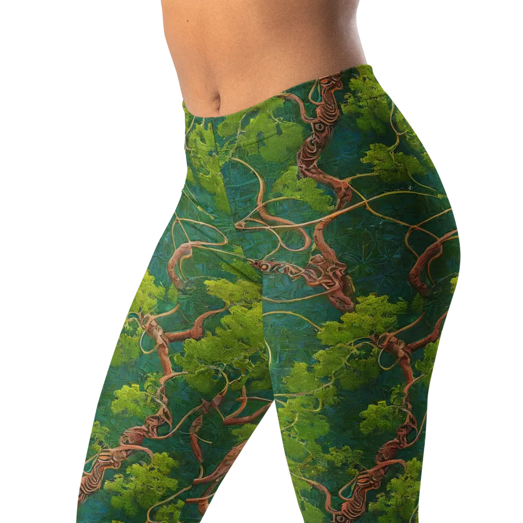 Emerald Tangle on Leggings — Left Front