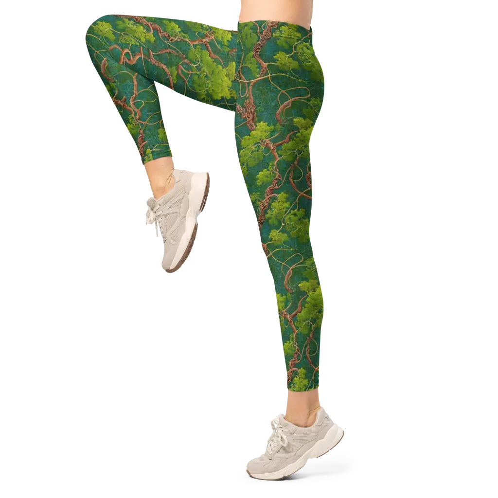 Emerald Tangle on Leggings — Left