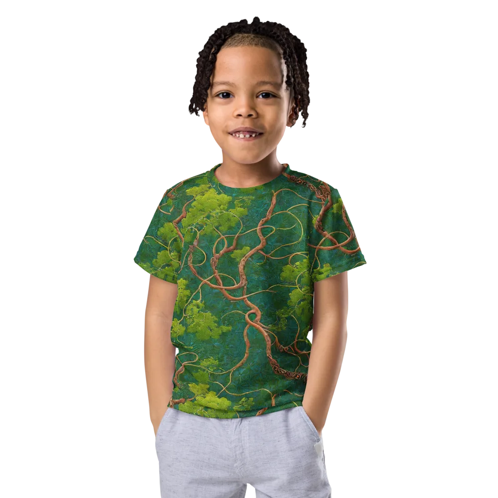 Emerald Tangle on Kids Crew Neck T-Shirt — Front