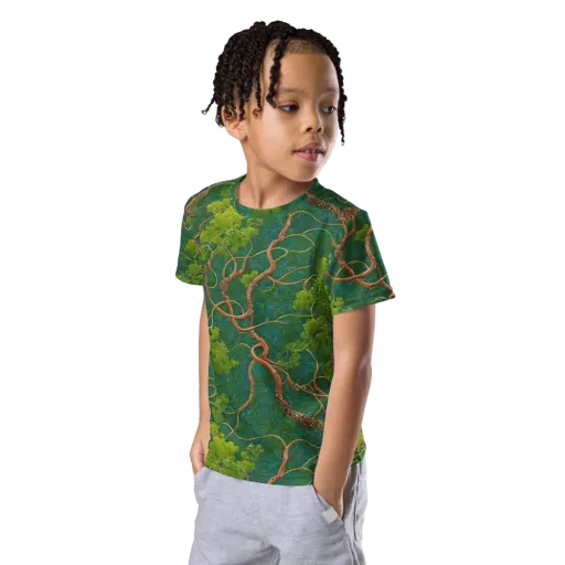 Emerald Tangle on a Kids Crew Neck T-Shirt