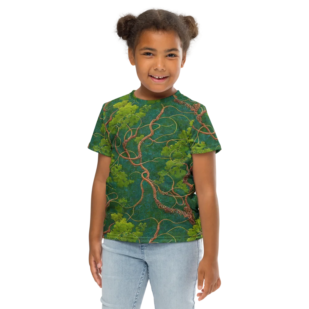 Emerald Tangle on Kids Crew Neck T-Shirt — Front