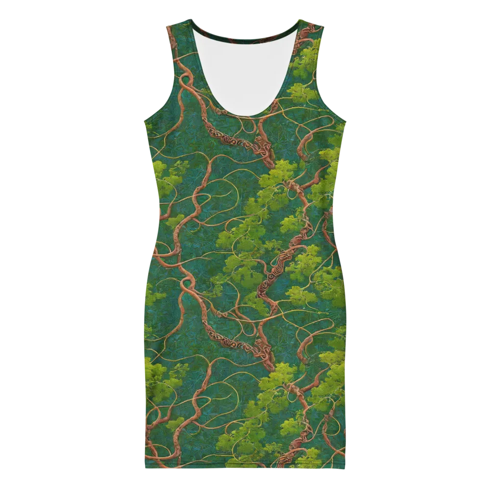 Emerald Tangle on Bodycon Dress — Front