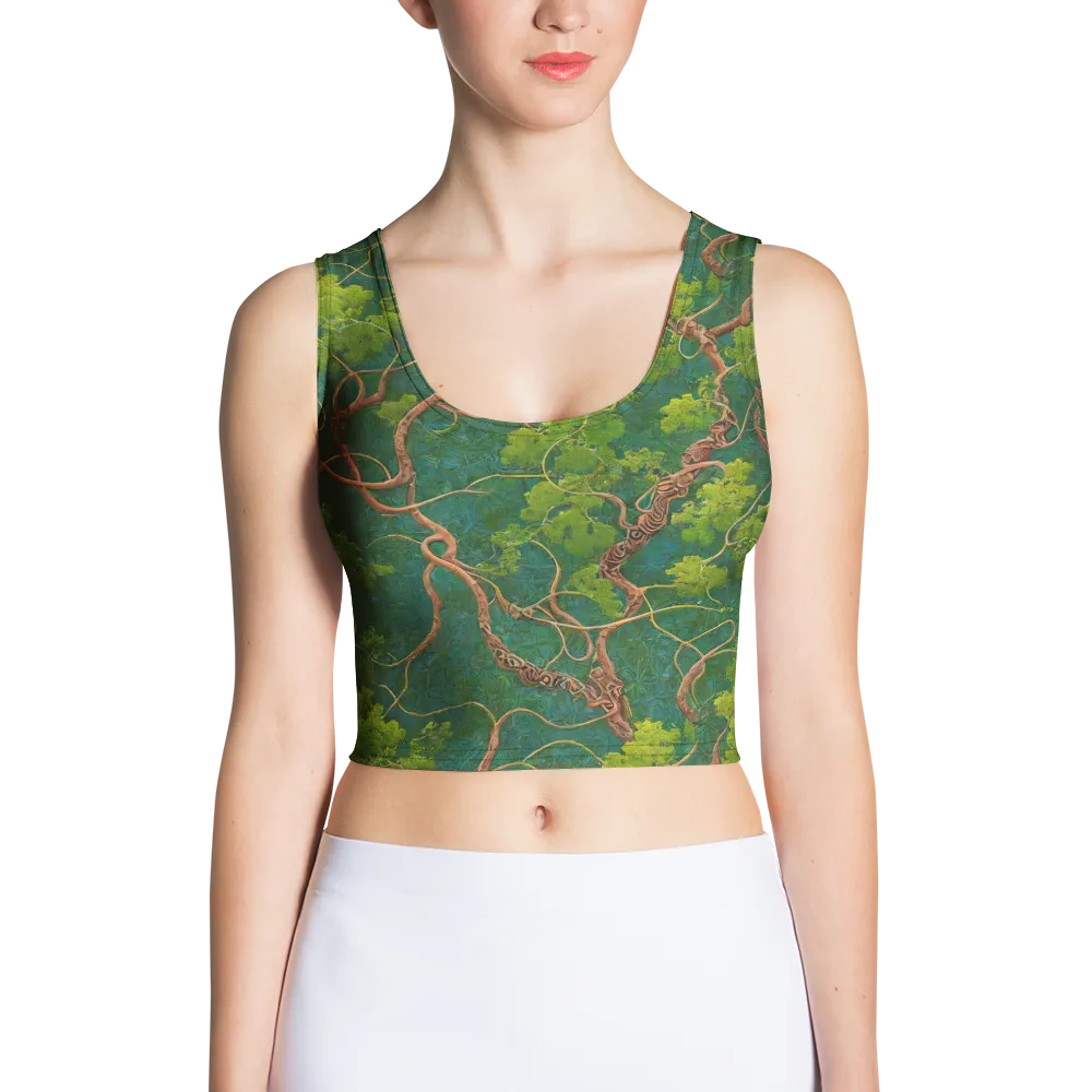Emerald Tangle on Crop Top — Front