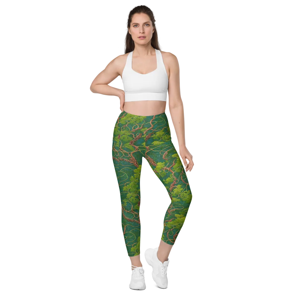Emerald Tangle on Leggings with Pockets — Front
