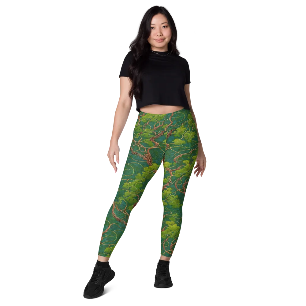 Emerald Tangle on Leggings with Pockets — Front