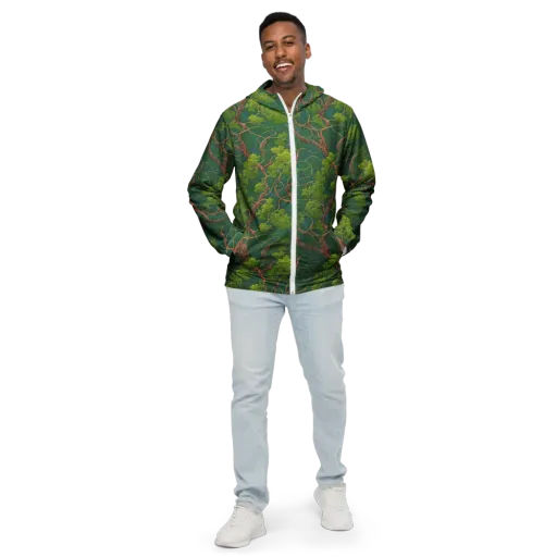 Emerald Tangle on a Men's Windbreaker