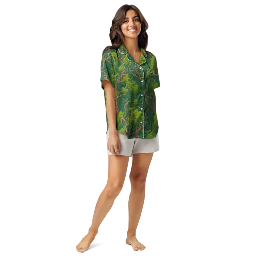Emerald Tangle on a Women's Short Sleeve Pajama Top