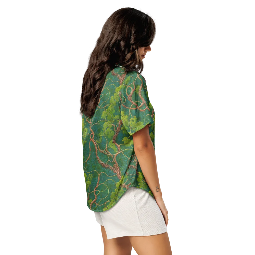 Emerald Tangle on Women's Short Sleeve Pajama Top — Right Back