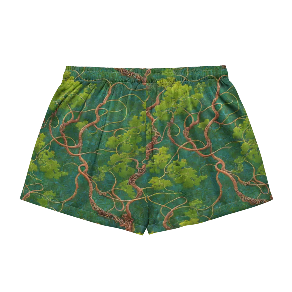 Emerald Tangle on Women's Pajama Shorts — Back