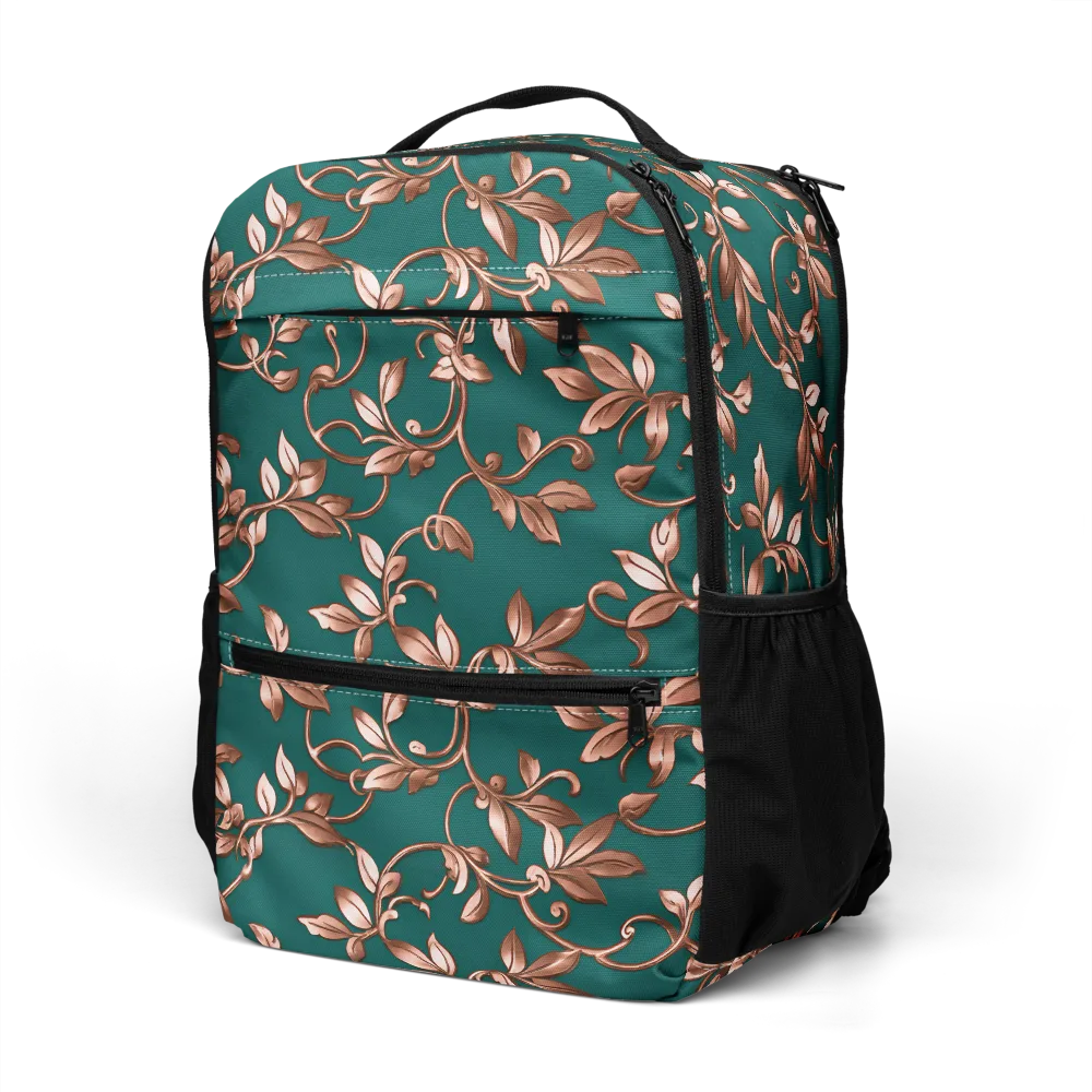 Verdigris Bloom on Utility Backpack — Left Front