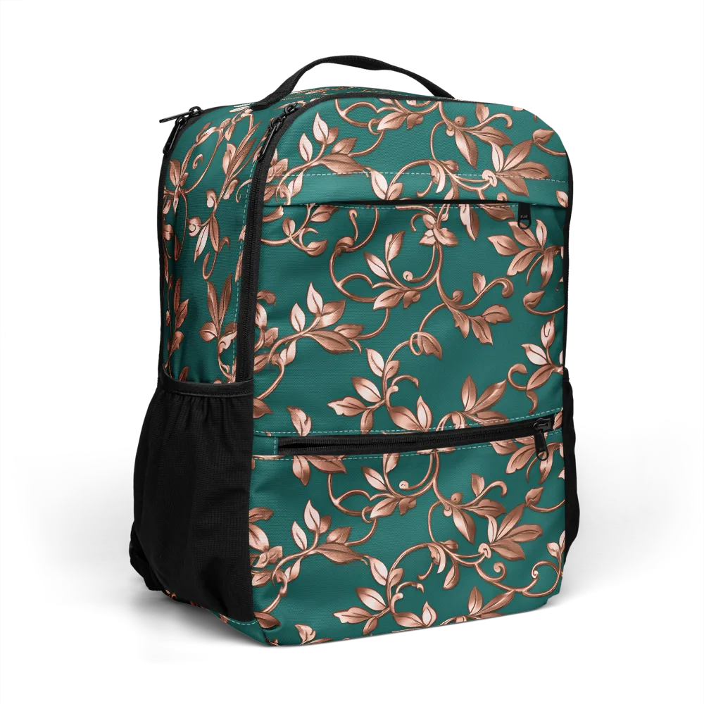 Verdigris Bloom on Utility Backpack — Right Front