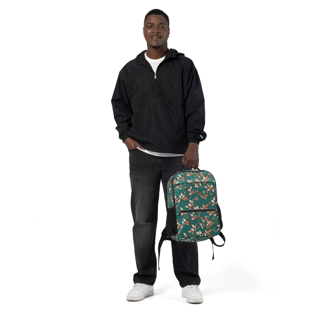 Verdigris Bloom on Utility Backpack — Front