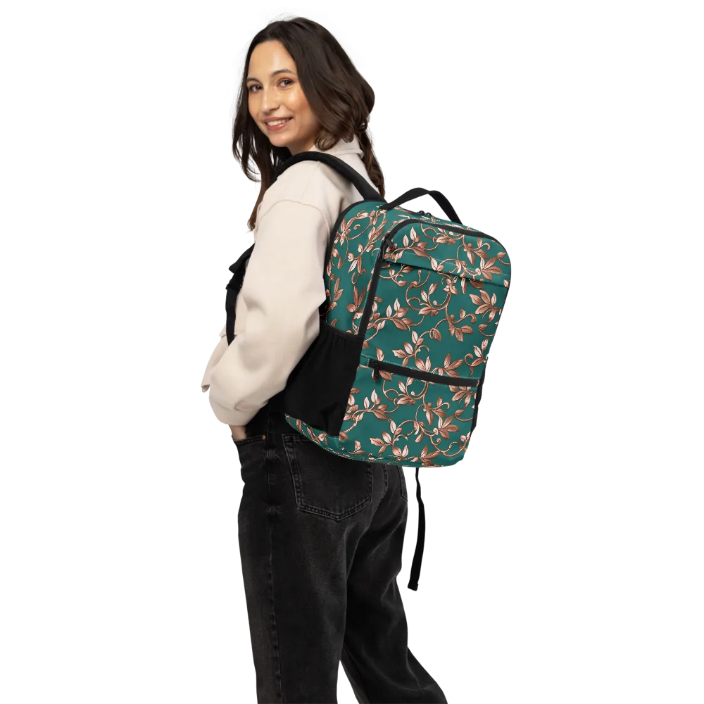 Verdigris Bloom on Utility Backpack — Back