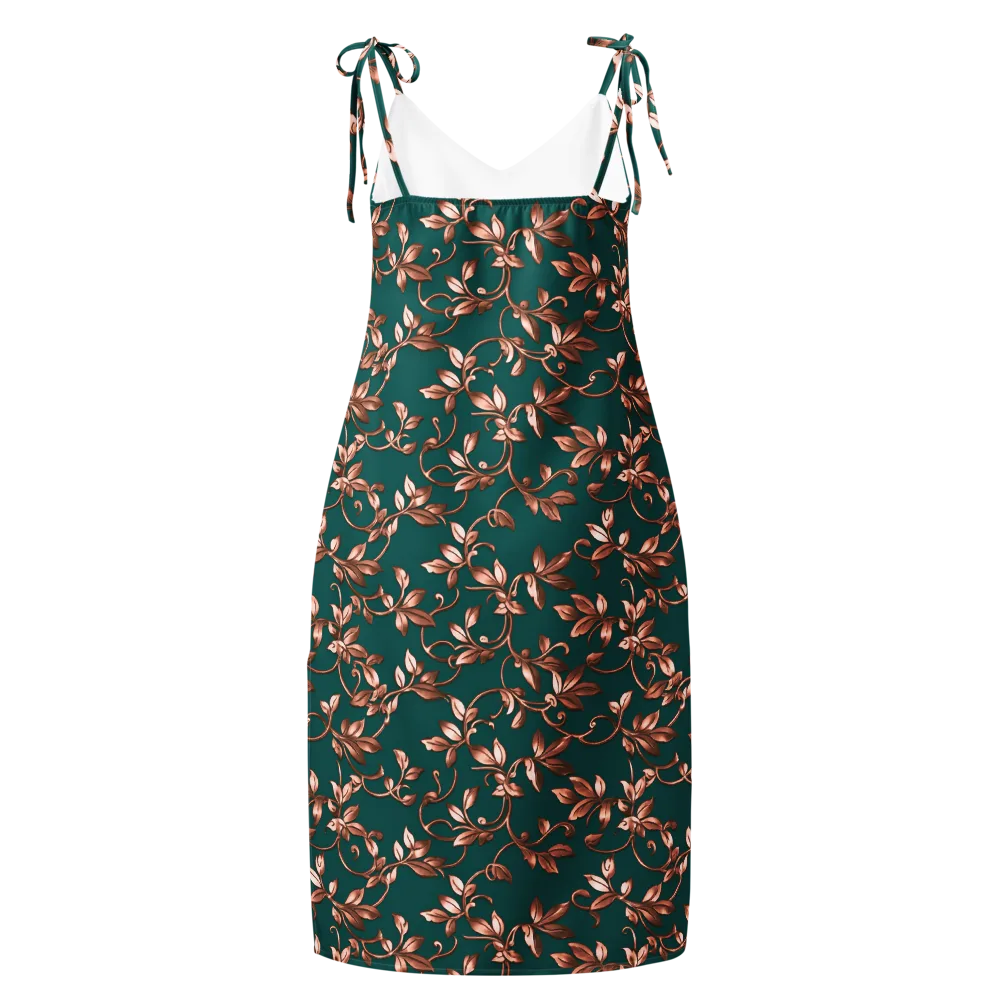 Verdigris Bloom on Slip Dress — Back