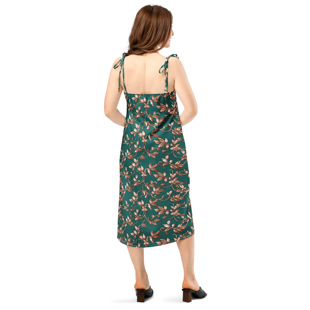 Verdigris Bloom on Slip Dress — Back