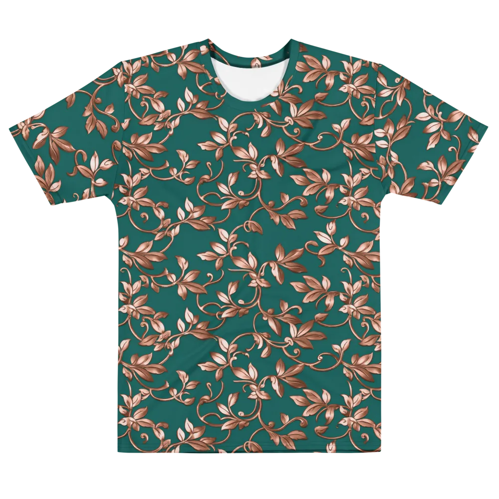 Verdigris Bloom on Men's Cotton Crew Neck T-Shirt — Front