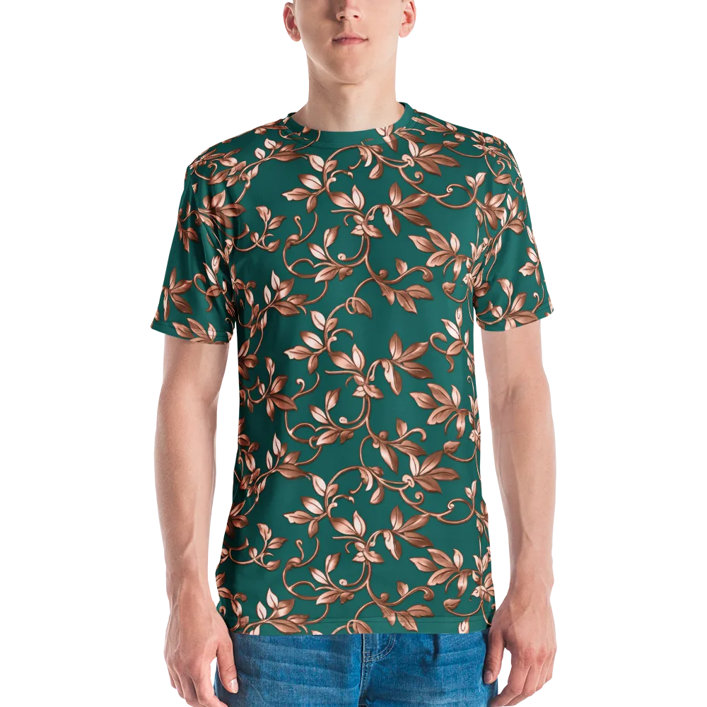 Verdigris Bloom on Men's Crew Neck T-Shirt — Front
