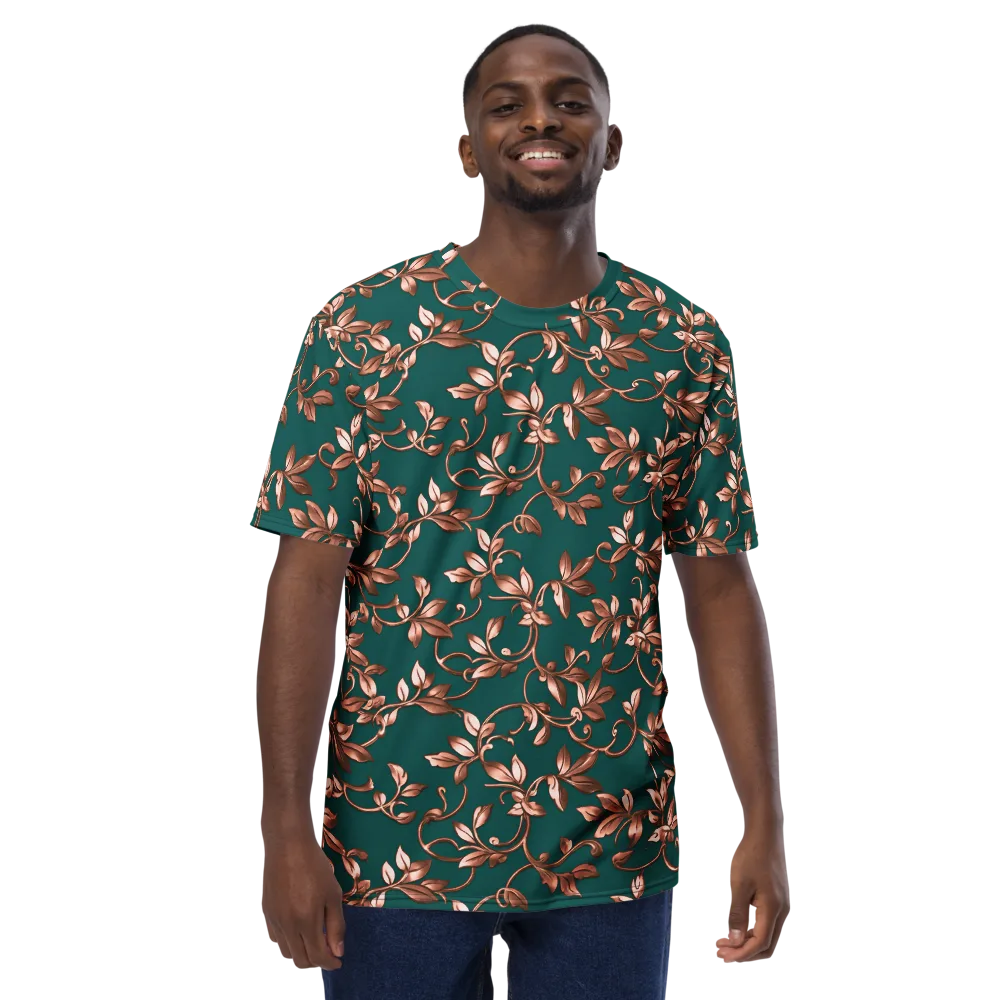 Verdigris Bloom on Men's Crew Neck T-Shirt — Front