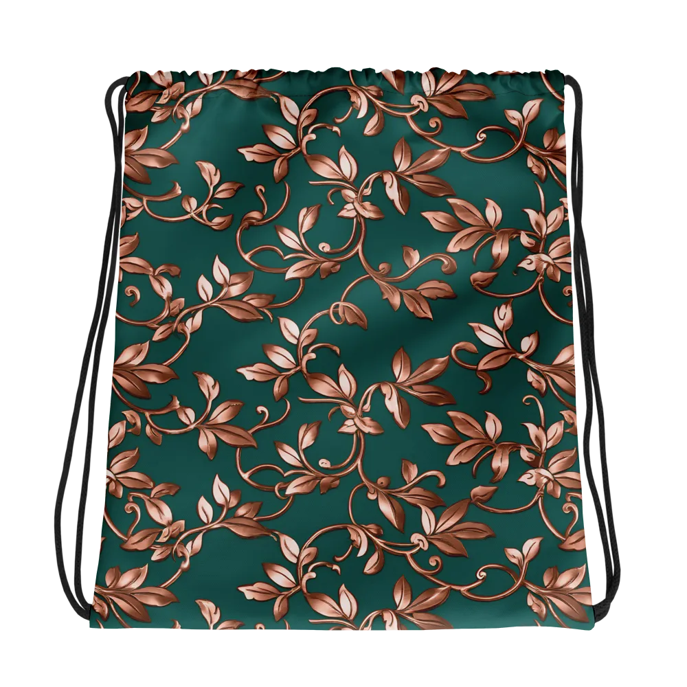 Verdigris Bloom on Drawstring Bag — Photo