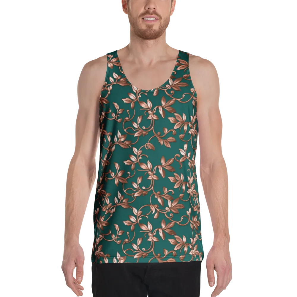 Verdigris Bloom on Men's Tank Top — Front