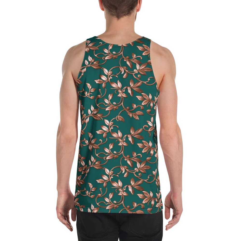 Verdigris Bloom on Men's Tank Top — Back