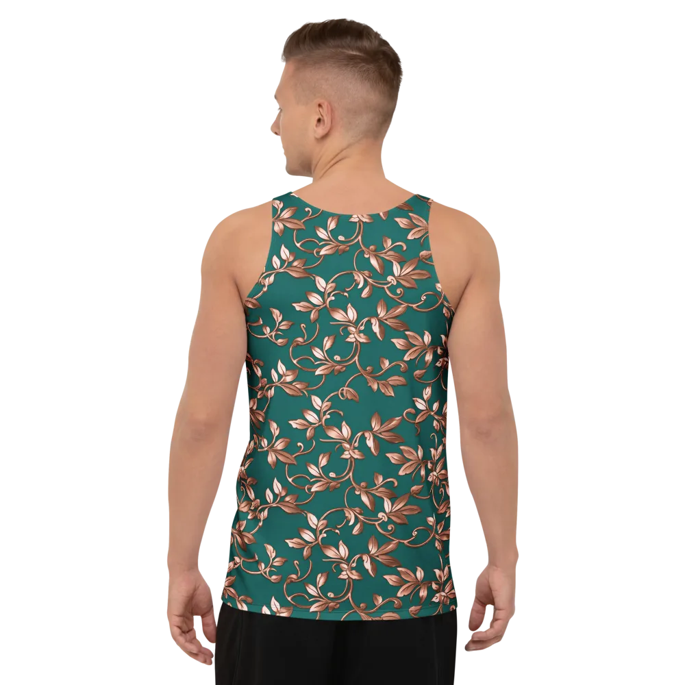 Verdigris Bloom on Men's Tank Top — Back