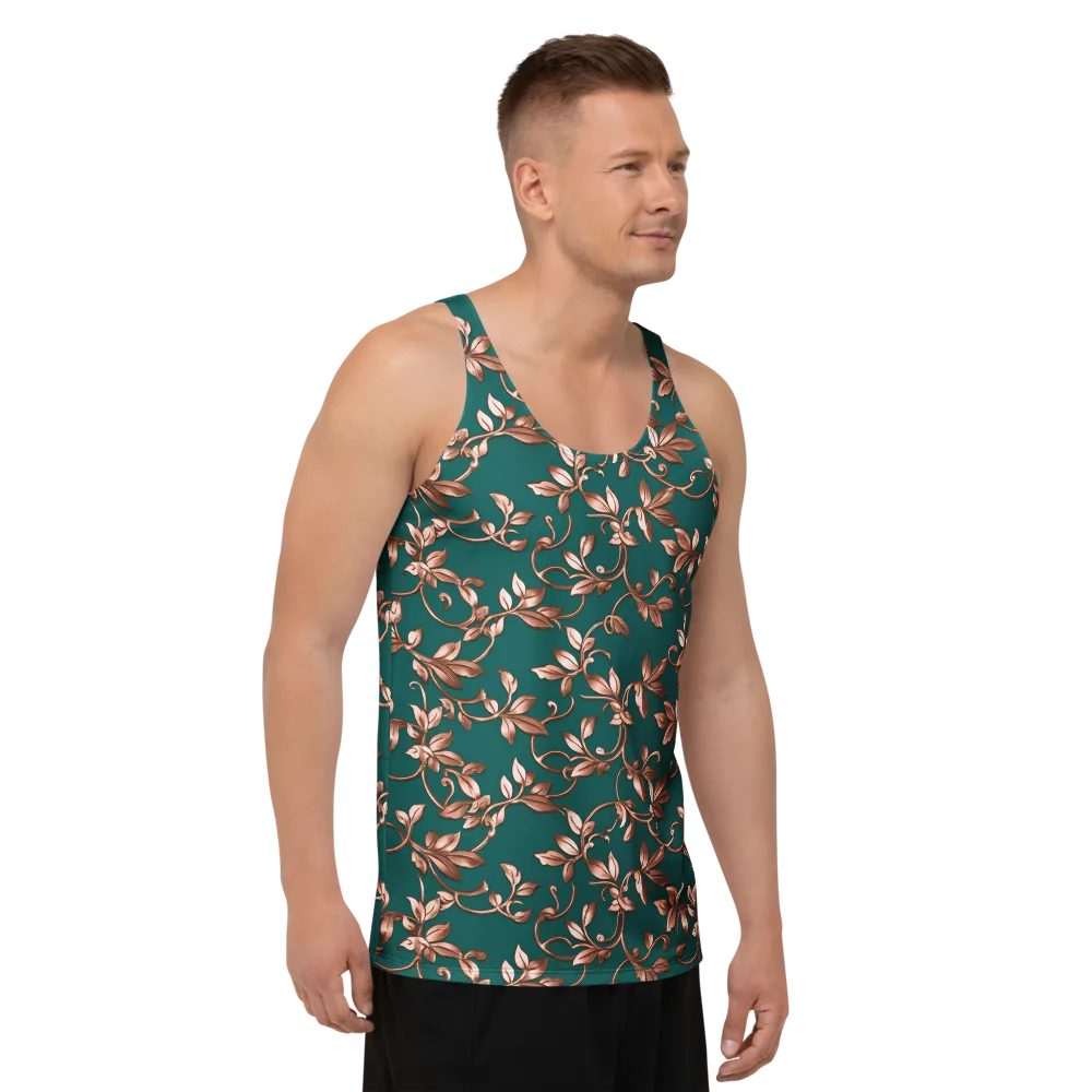 Verdigris Bloom on Men's Tank Top — Right Front