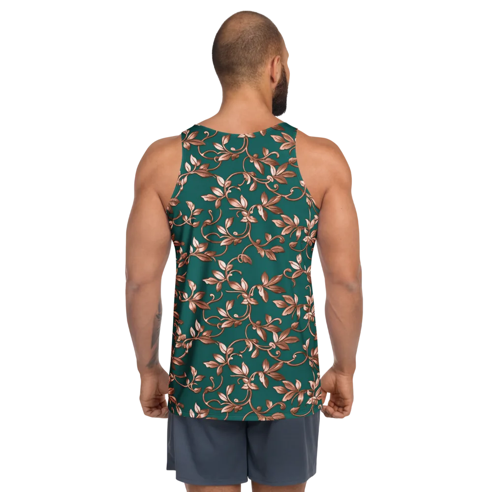 Verdigris Bloom on Men's Tank Top — Back