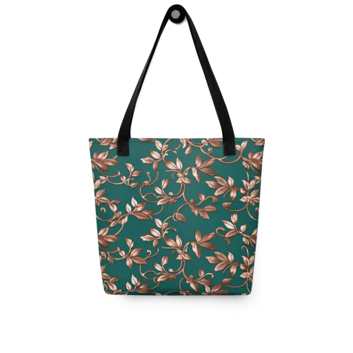Verdigris Bloom on a Tote Bag