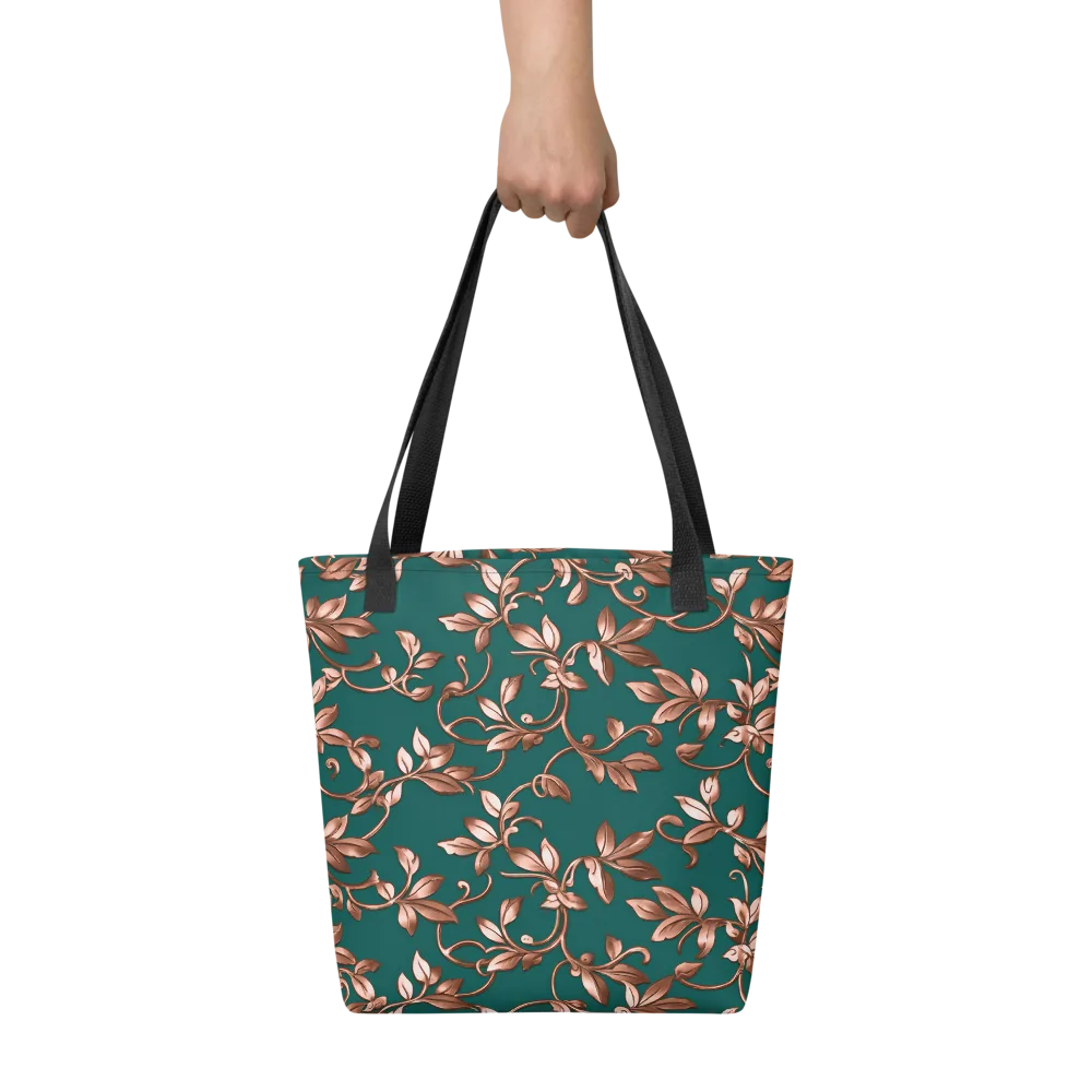 Verdigris Bloom on Tote Bag — Front