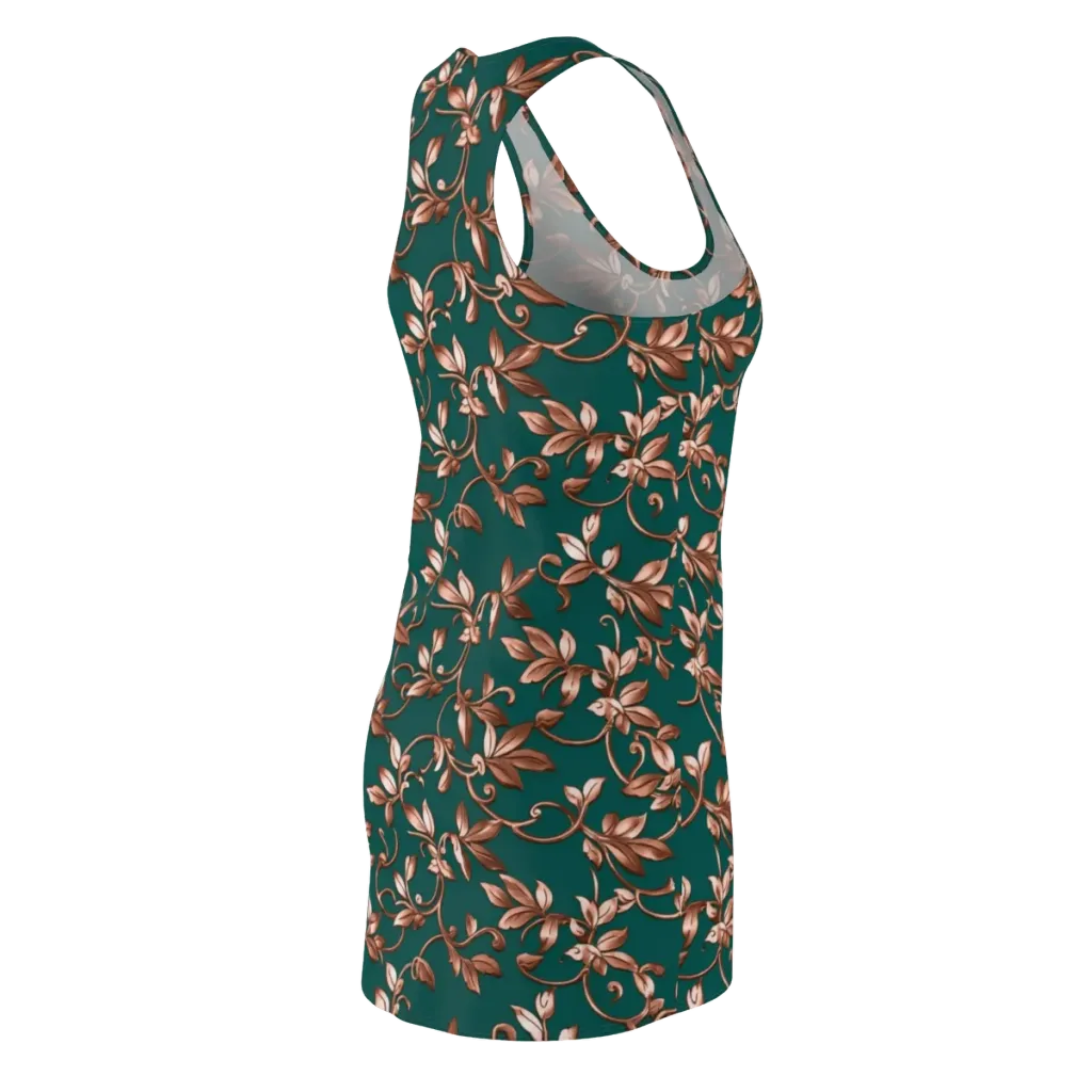Verdigris Bloom on Racerback Dress — Back Side
