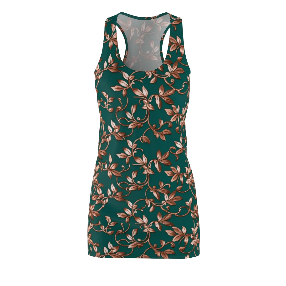 Verdigris Bloom on Racerback Dress — Front