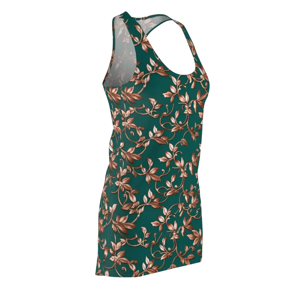 Verdigris Bloom on Racerback Dress — Front Side