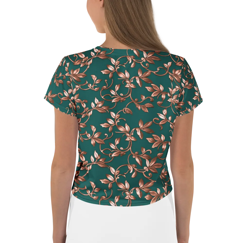 Verdigris Bloom on Crop Tee — Back