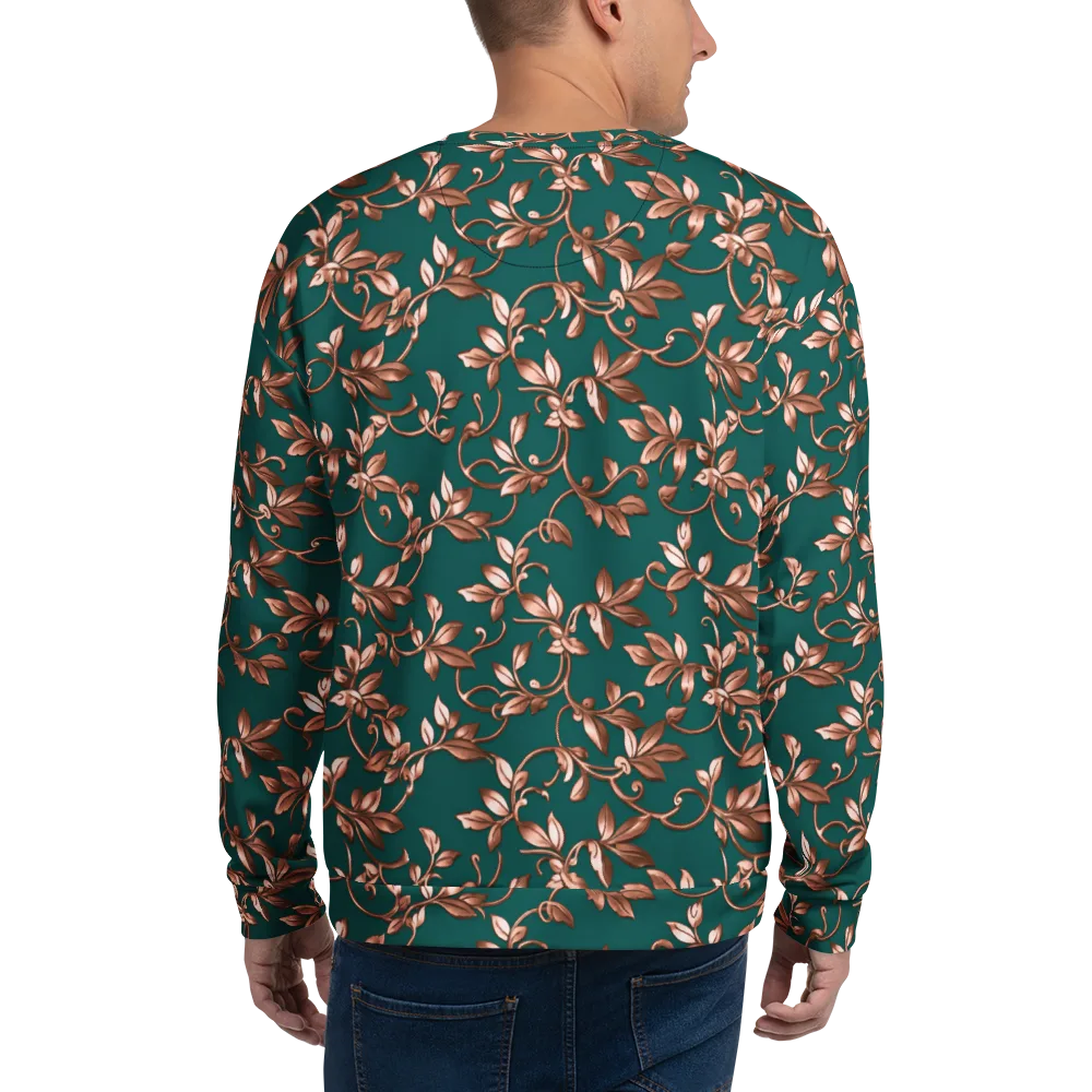 Verdigris Bloom on Sweatshirt — Back