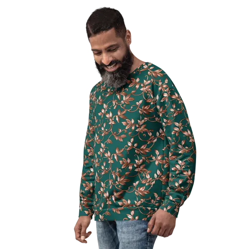 Verdigris Bloom on a Sweatshirt