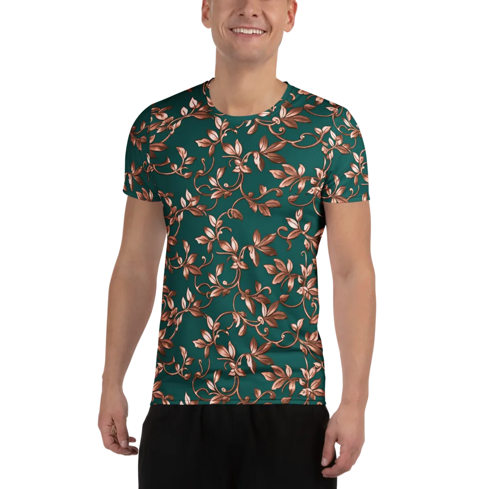 Verdigris Bloom on Men's Athletic T-Shirt — Front