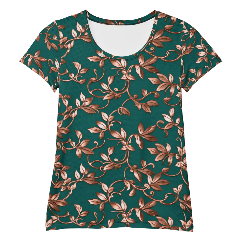 Verdigris Bloom on Women's Athletic T-Shirt — Front