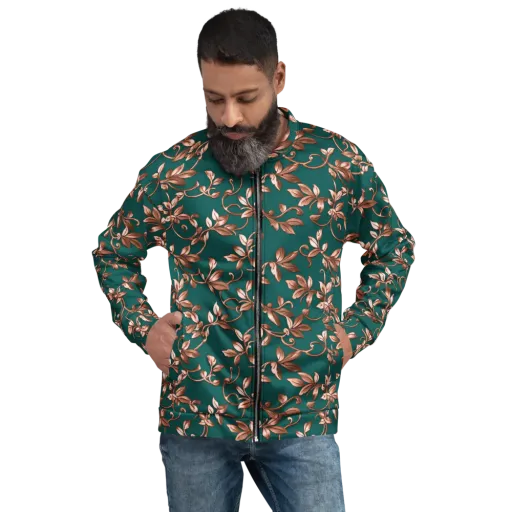 Verdigris Bloom on a Bomber Jacket