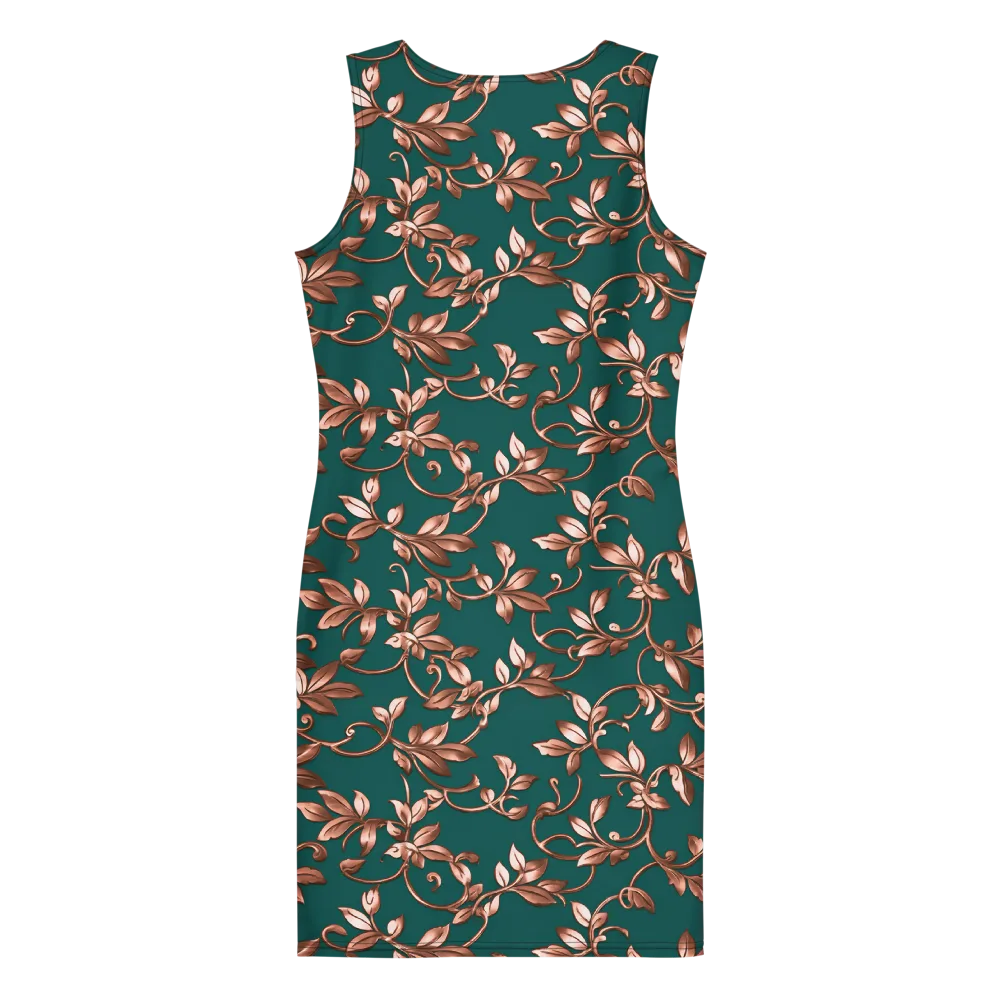 Verdigris Bloom on Bodycon Dress — Back