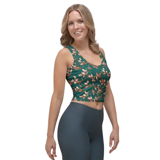 Verdigris Bloom on a Crop Top