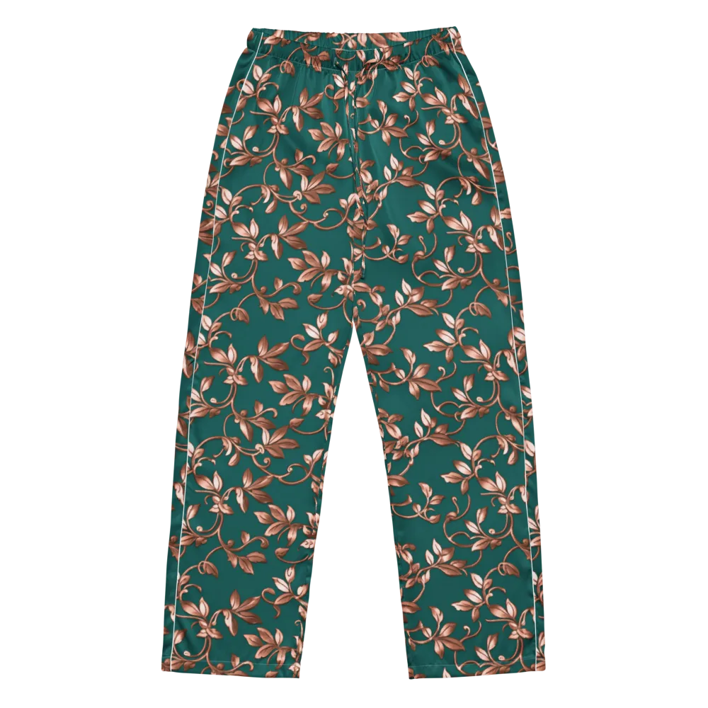 Verdigris Bloom on Women's Pajama Pants — Front