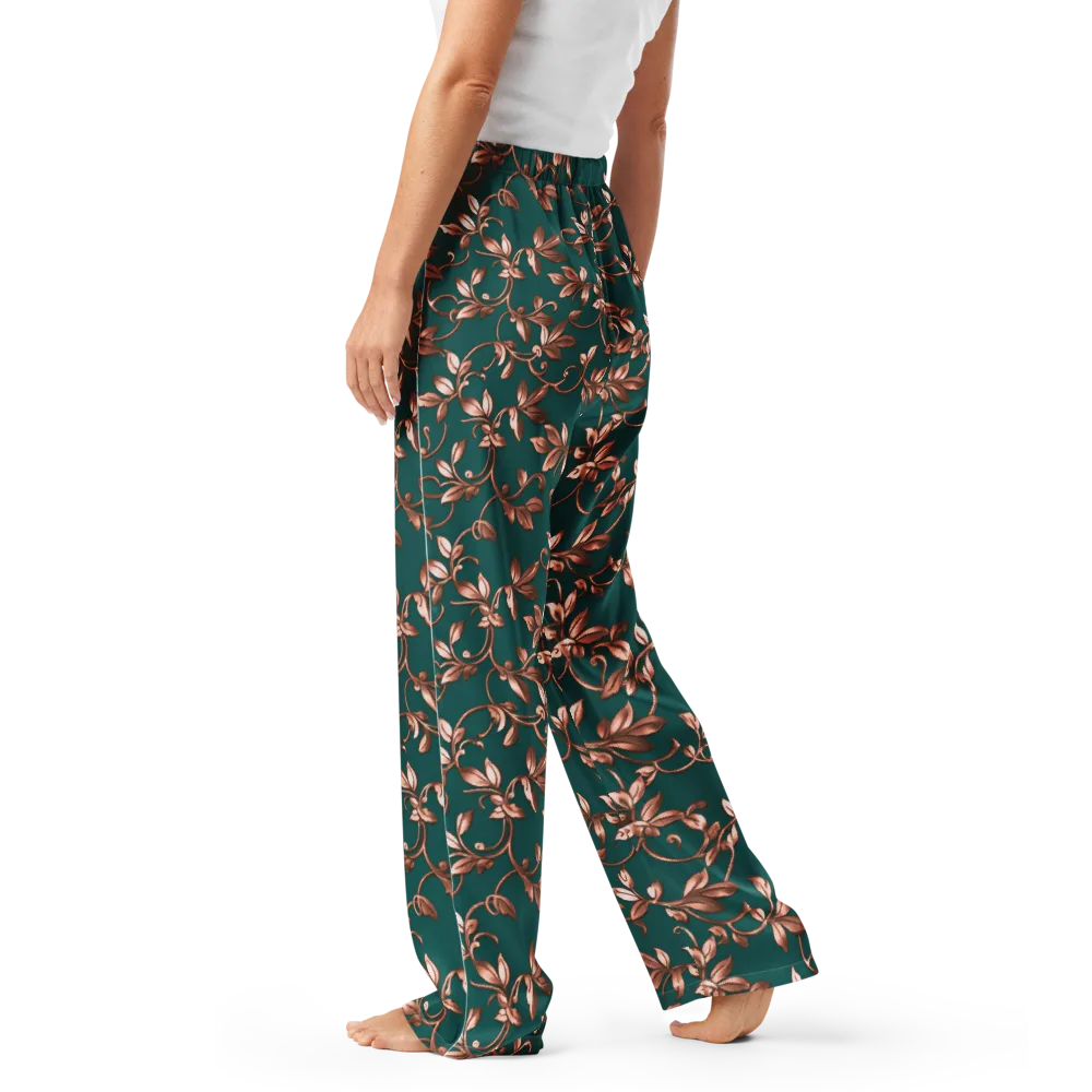Verdigris Bloom on Women's Pajama Pants — Left