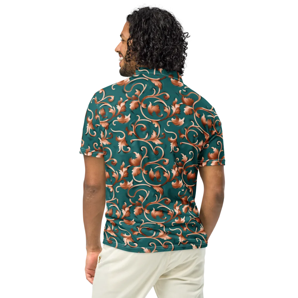 Copper Arabesque on Men's Slim Fit Polo Shirt — Back